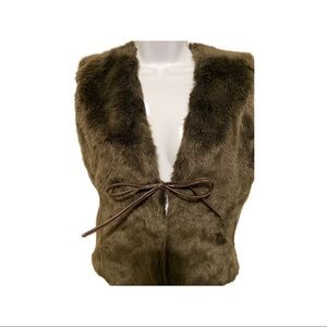 Women’s Mossimo Brown Faucett Fur Vest